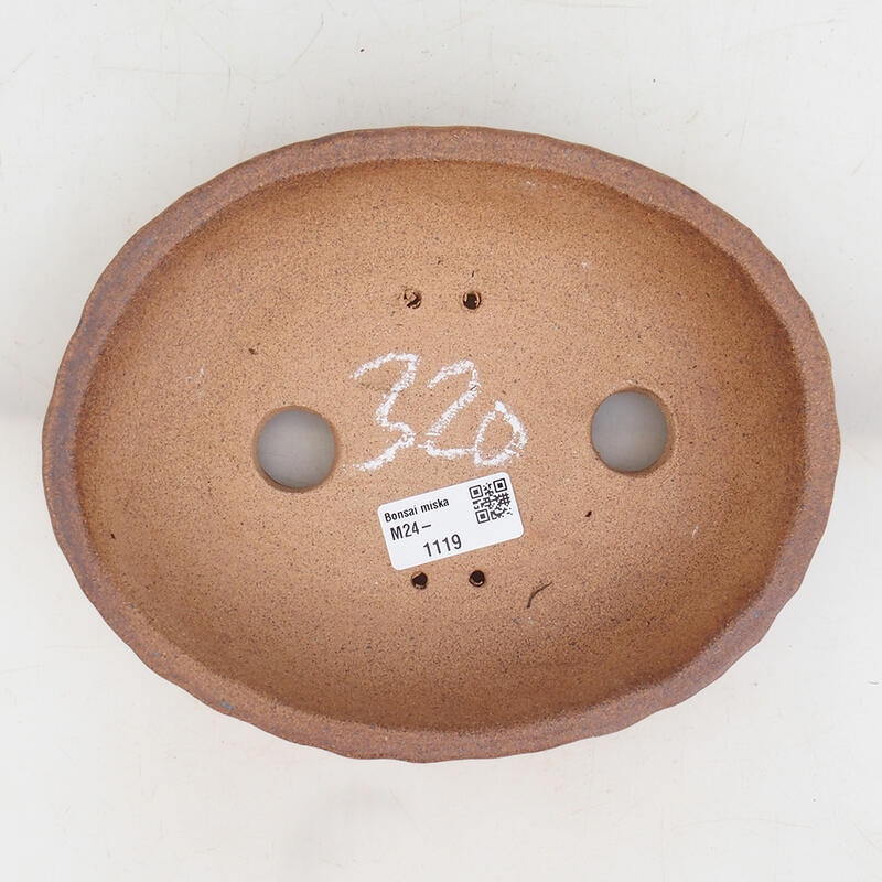 Ceramic bonsai bowl 19.5 x 16 x 5.5 cm, color brown