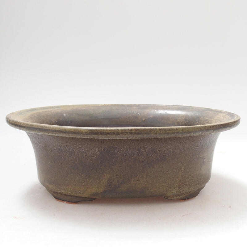 Ceramic bonsai bowl 19.5 x 16 x 6.5 cm, color brown