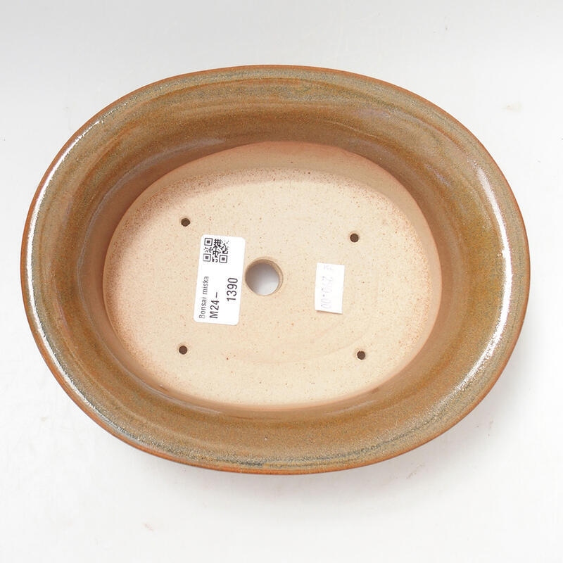 Ceramic bonsai bowl 19.5 x 16 x 6.5 cm, color brown