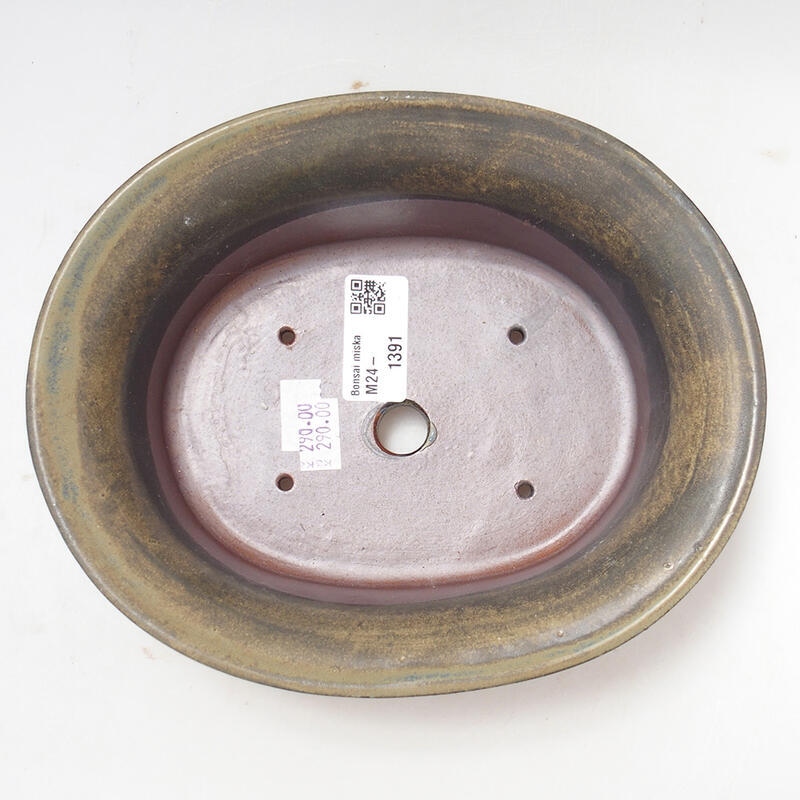 Ceramic bonsai bowl 19.5 x 16 x 6.5 cm, color brown