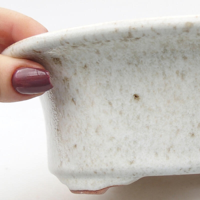 Ceramic bonsai bowl 19 x 15,5 x 6 cm, colour white