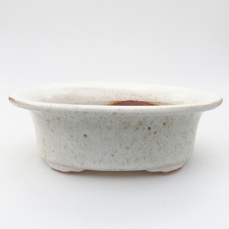 Ceramic bonsai bowl 19 x 15,5 x 6 cm, colour white