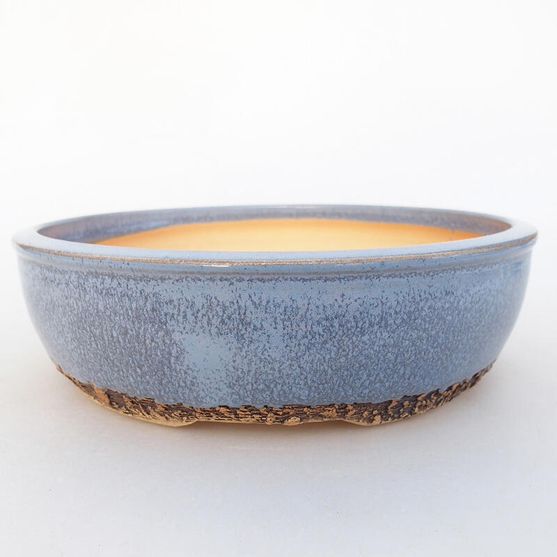 Ceramic bonsai bowl 19 x 19 x 5.5 cm, blue color