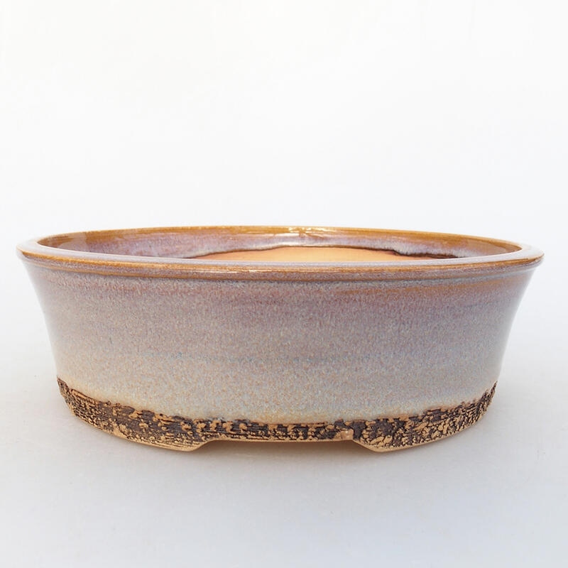 Ceramic bonsai bowl 19 x 19 x 5.5 cm, pink color