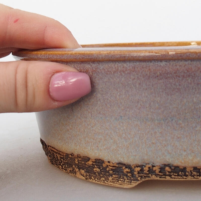 Ceramic bonsai bowl 19 x 19 x 5.5 cm, pink color