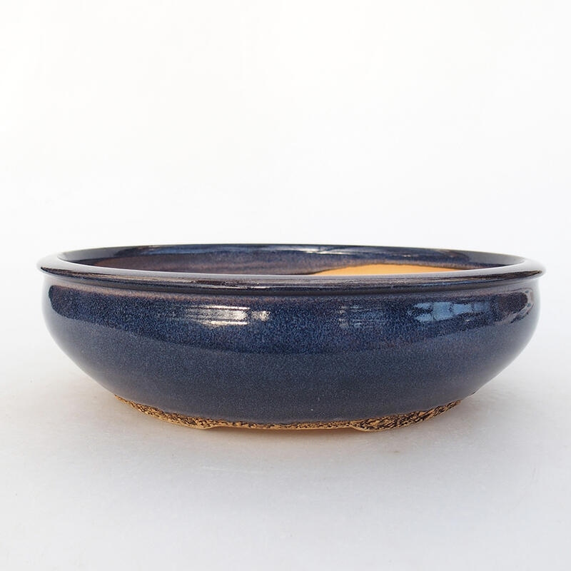 Ceramic bonsai bowl 19 x 19 x 5 cm, blue color