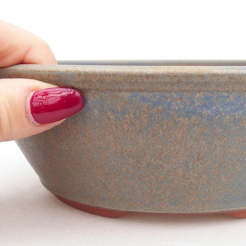 Ceramic bonsai bowl 19 x 19 x 6 cm, blue