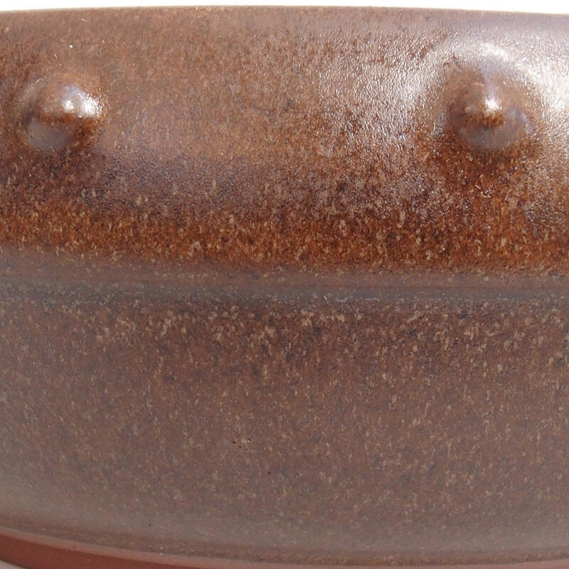 Ceramic bonsai bowl 19 x 19 x 7 cm, color brown