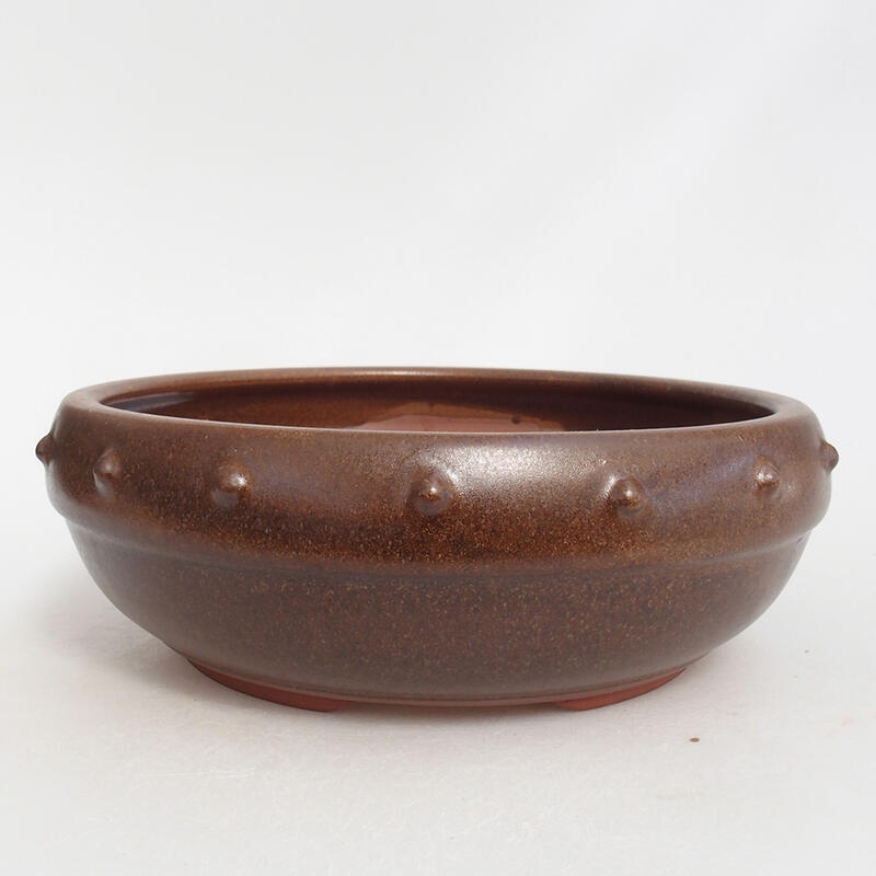 Ceramic bonsai bowl 19 x 19 x 7 cm, color brown