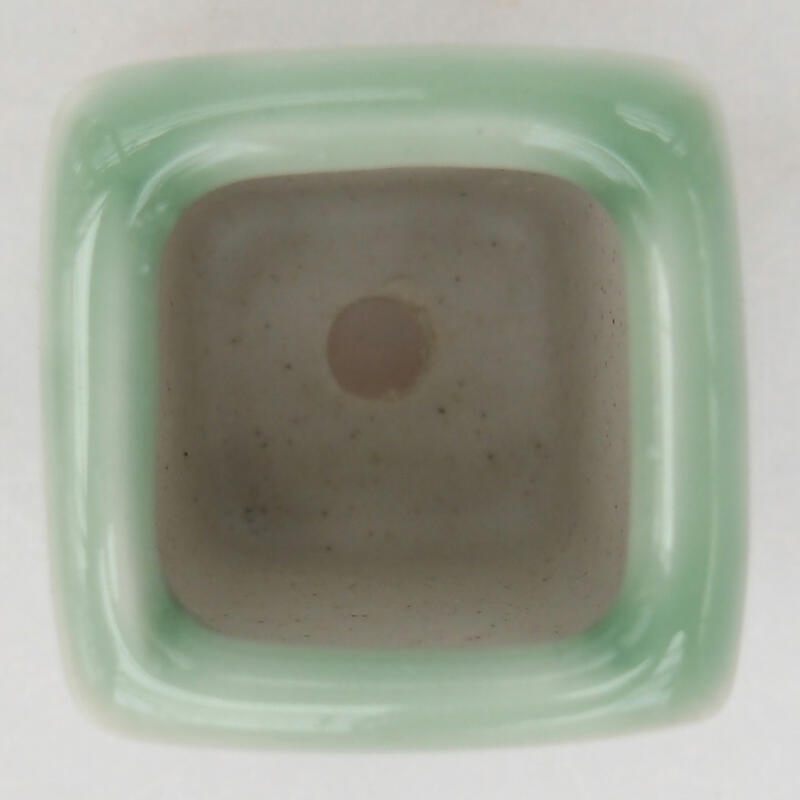 Ceramic bonsai bowl 2.5 x 2.5 x 3.5 cm, color green