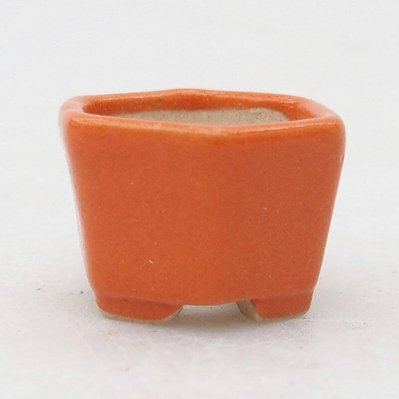 Ceramic bonsai bowl 2.5 x 2 x 1.5 cm, color orange