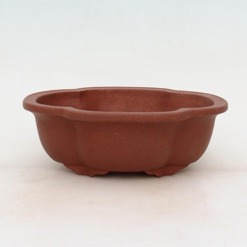 Ceramic bonsai bowl 20 x 16.5 x 7 cm, red color