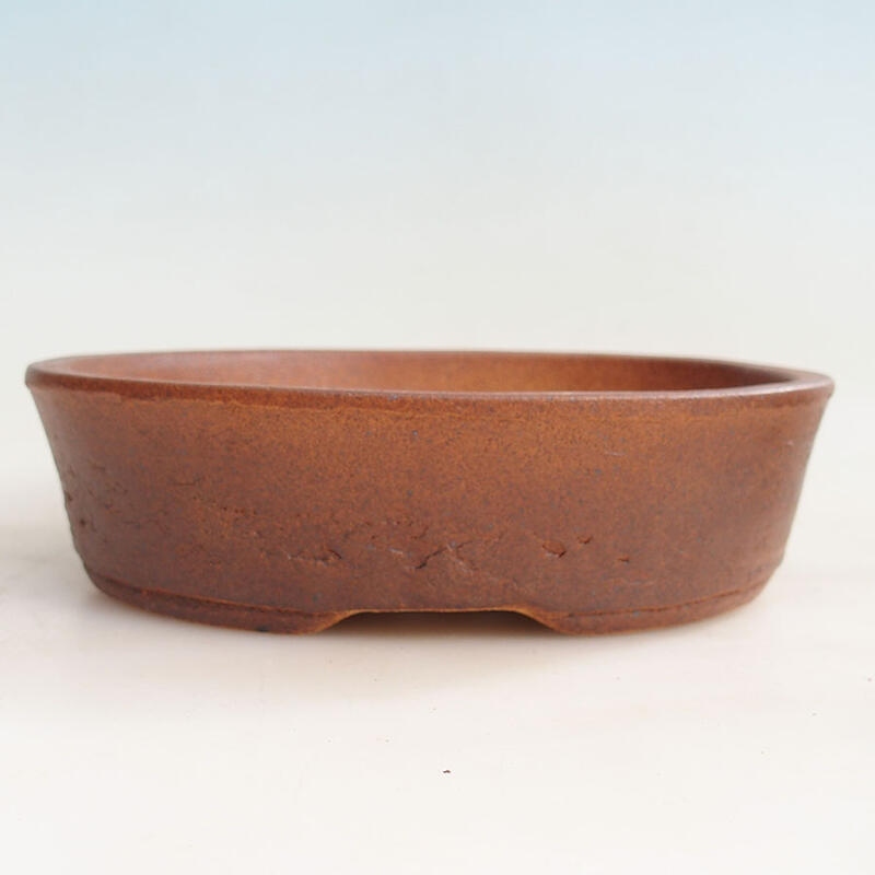 Ceramic bonsai bowl 20 x 16 x 5.5 cm, color brown