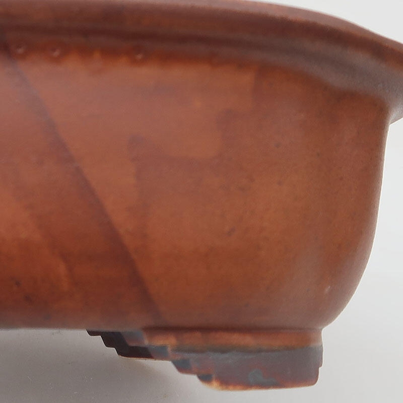 Ceramic bonsai bowl 20 x 16 x 6.5 cm, color brown