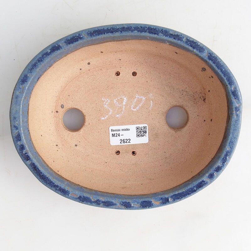 Ceramic bonsai bowl 20 x 16 x 6 cm, color blue