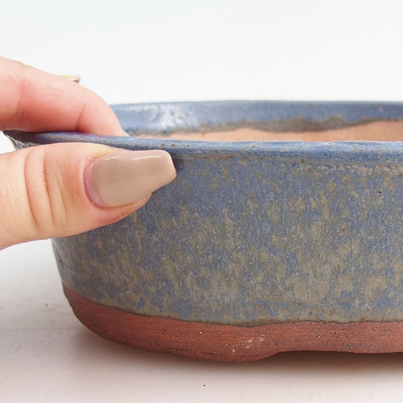 Ceramic bonsai bowl 20 x 16 x 6 cm, color blue