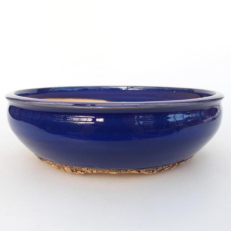 Ceramic bonsai bowl 20 x 20 x 6 cm, blue color