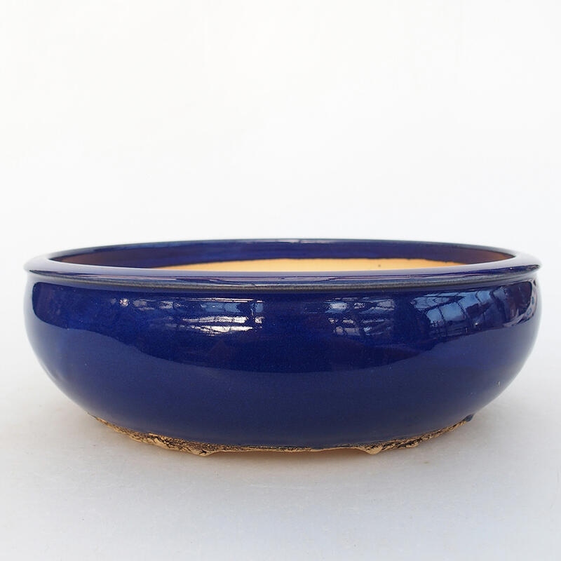 Ceramic bonsai bowl 20 x 20 x 6 cm, blue color