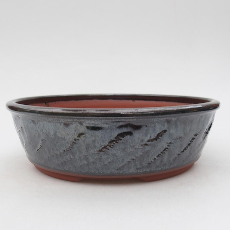 Ceramic bonsai bowl 20 x 20 x 6 cm, color gray