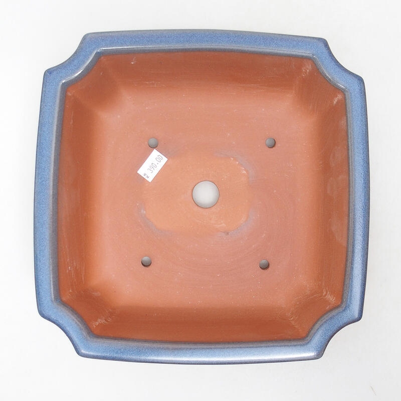 Ceramic bonsai bowl 21.5 x 21.5 x 6.5 cm, color blue