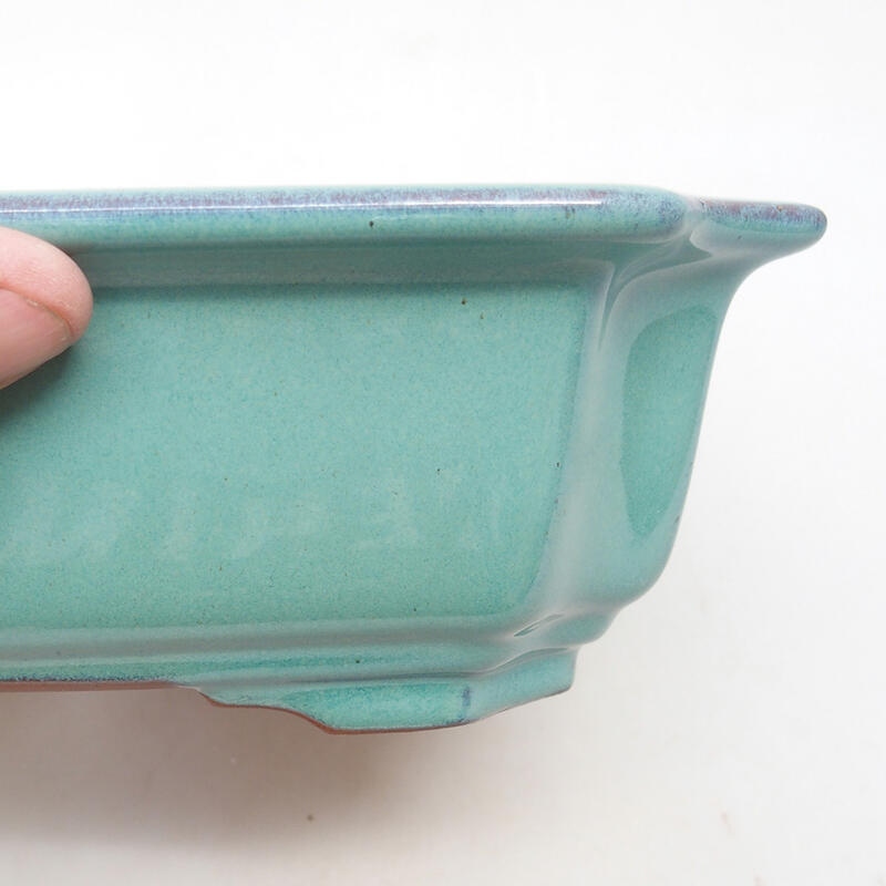 Ceramic bonsai bowl 21.5 x 21.5 x 6.5 cm, color green