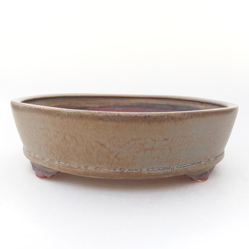 Ceramic bonsai bowl 21.5 x 21.5 x 6 cm, blue