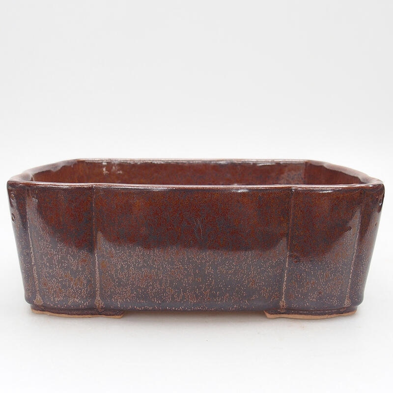 Ceramic bonsai bowl 21 x 17.5 x 7 cm, color brown