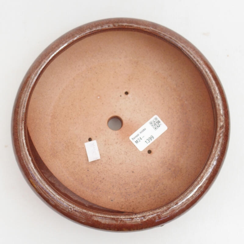 Ceramic bonsai bowl 21 x 21 x 6.5 cm, color brown