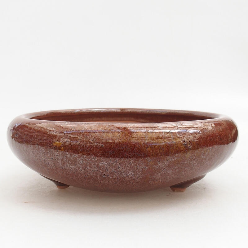 Ceramic bonsai bowl 21 x 21 x 6.5 cm, color brown