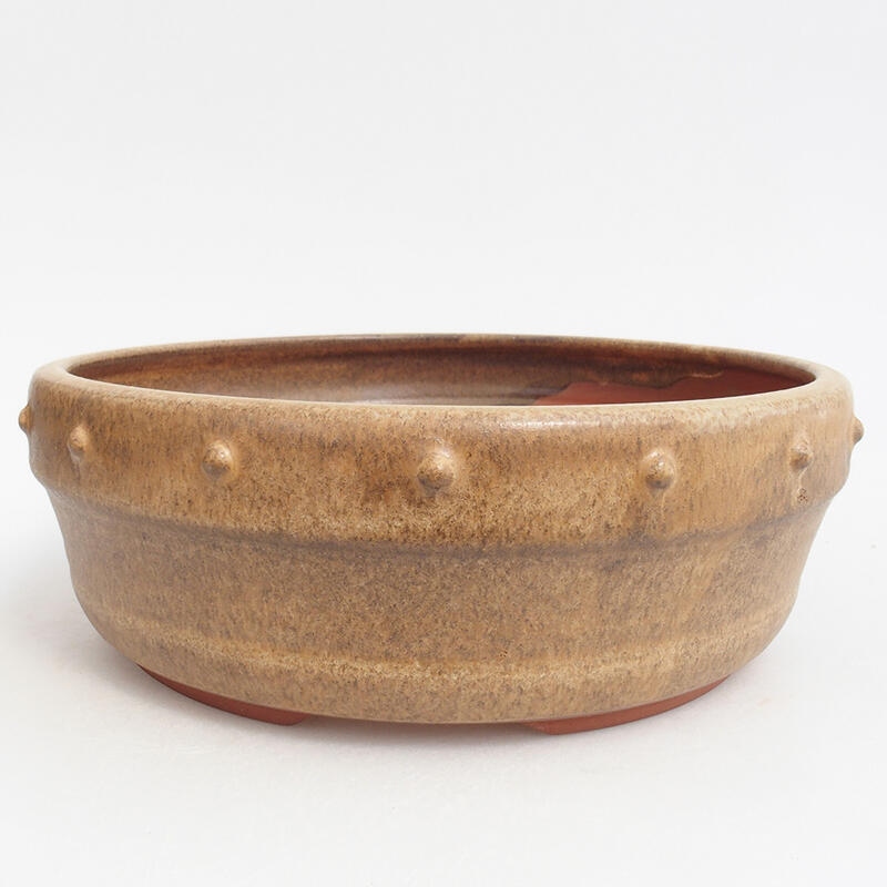 Ceramic bonsai bowl 21 x 21 x 7 cm, color beige