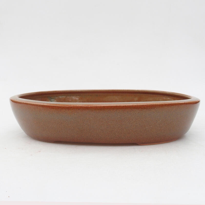 Ceramic bonsai bowl 22 x 17 x 4 cm, color brown