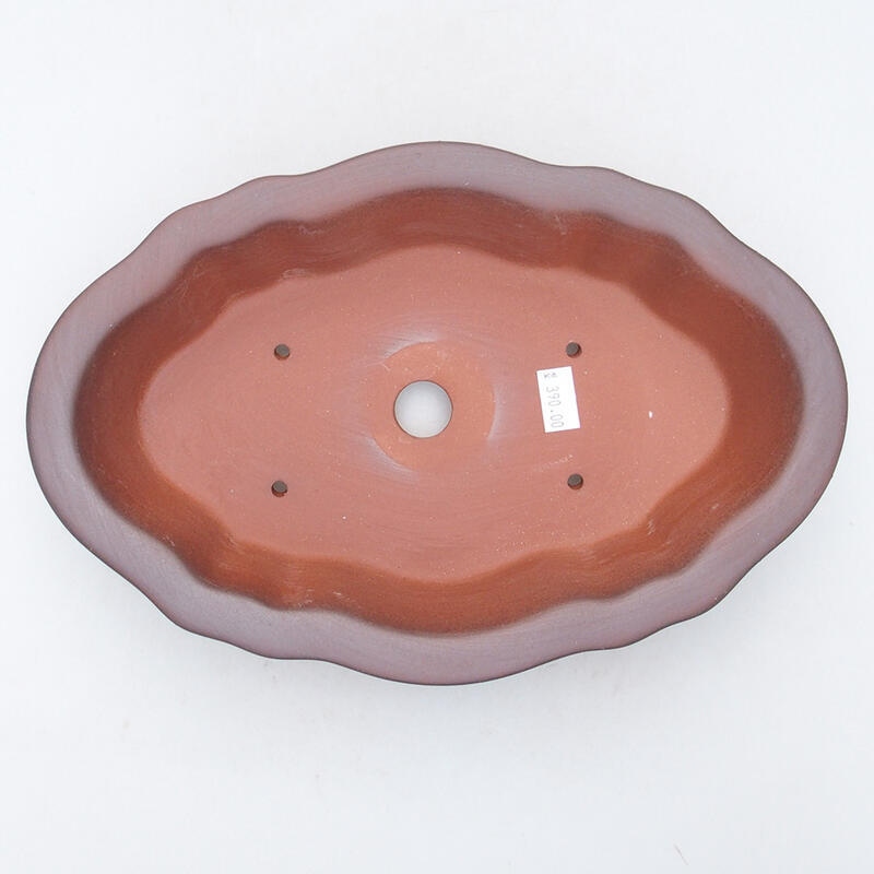 Ceramic bonsai bowl 22 x 17 x 6 cm, color brown