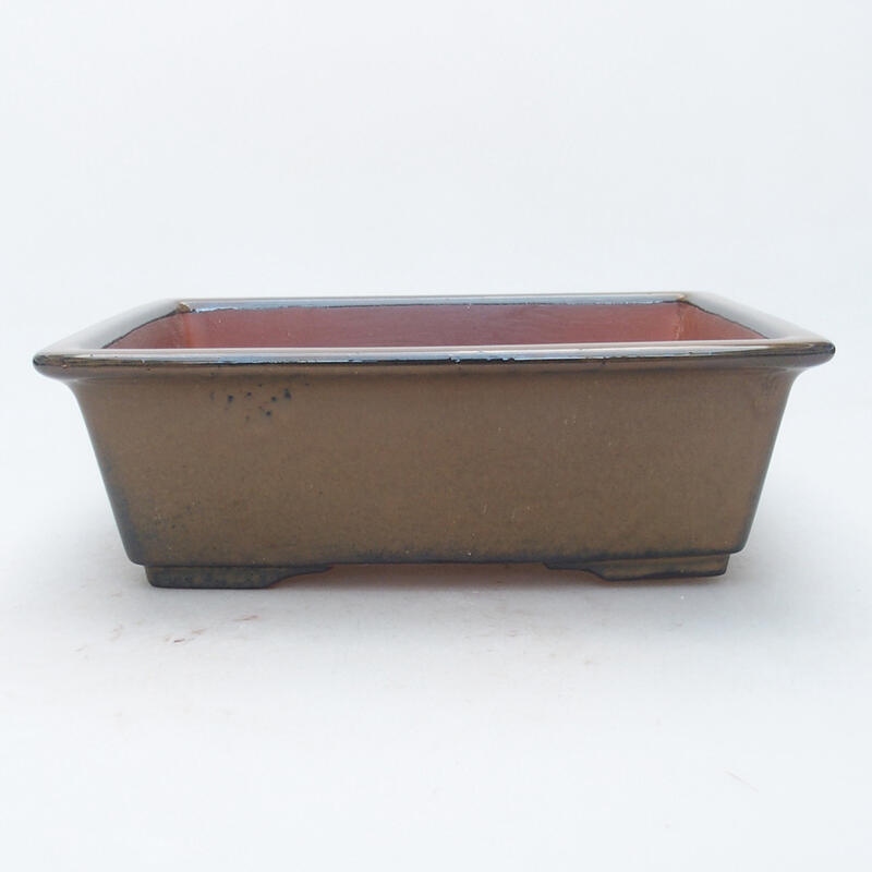 Ceramic bonsai bowl 22 x 17 x 7 cm, color brown