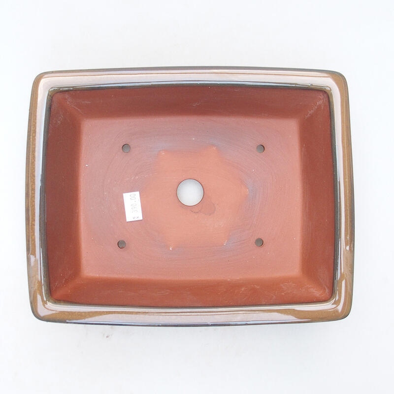 Ceramic bonsai bowl 22 x 17 x 7 cm, color brown