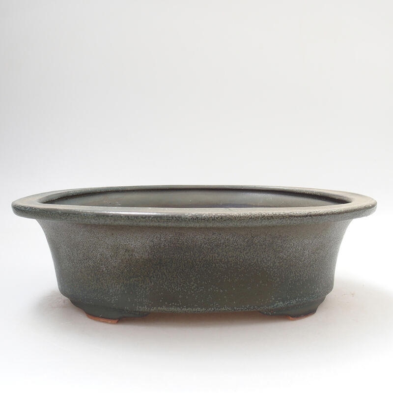 Ceramic bonsai bowl 22 x 18 x 6.5 cm, color gray