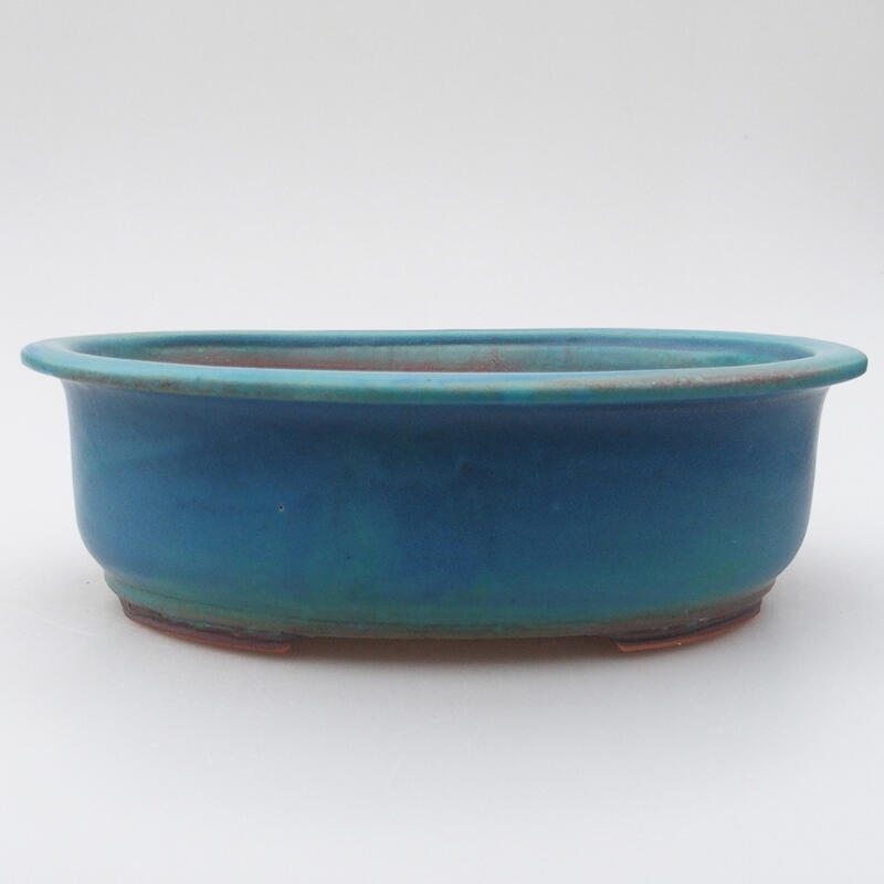 Ceramic bonsai bowl 22 x 18 x 7.5 cm, color blue