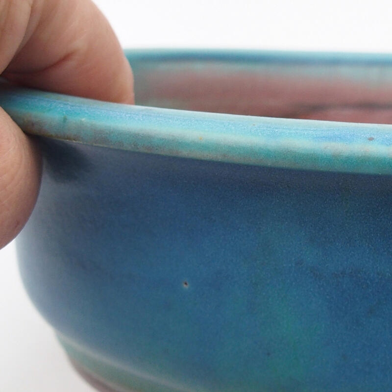 Ceramic bonsai bowl 22 x 18 x 7.5 cm, color blue