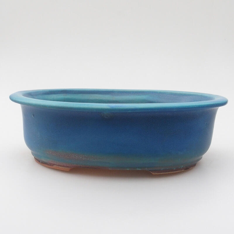 Ceramic bonsai bowl 22 x 18 x 7 cm, color blue