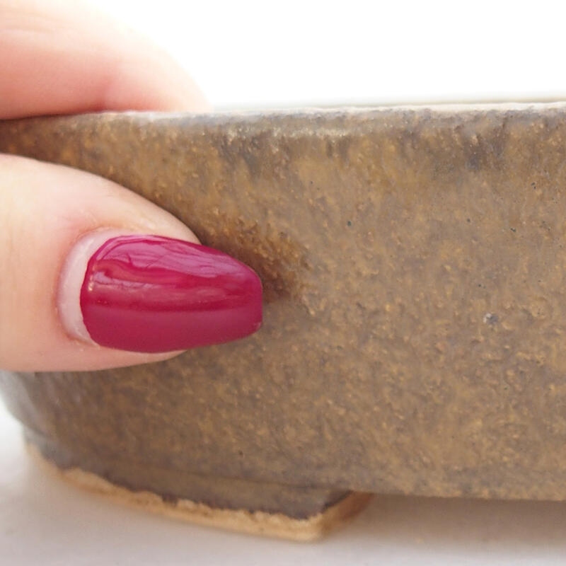 Ceramic bonsai bowl 22 x 20 x 4.5 cm, brown