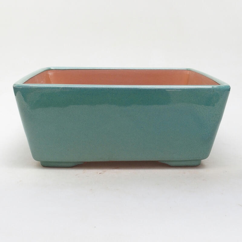 Ceramic bonsai bowl 22 x 22 x 9 cm, color green