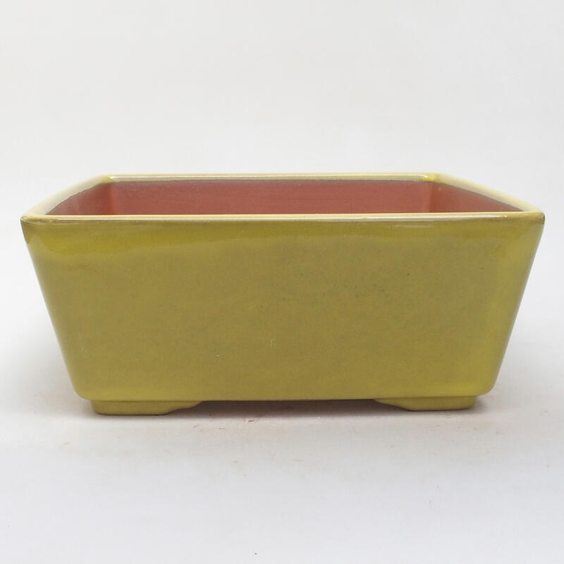 Ceramic bonsai bowl 22 x 22 x 9 cm, color yellow