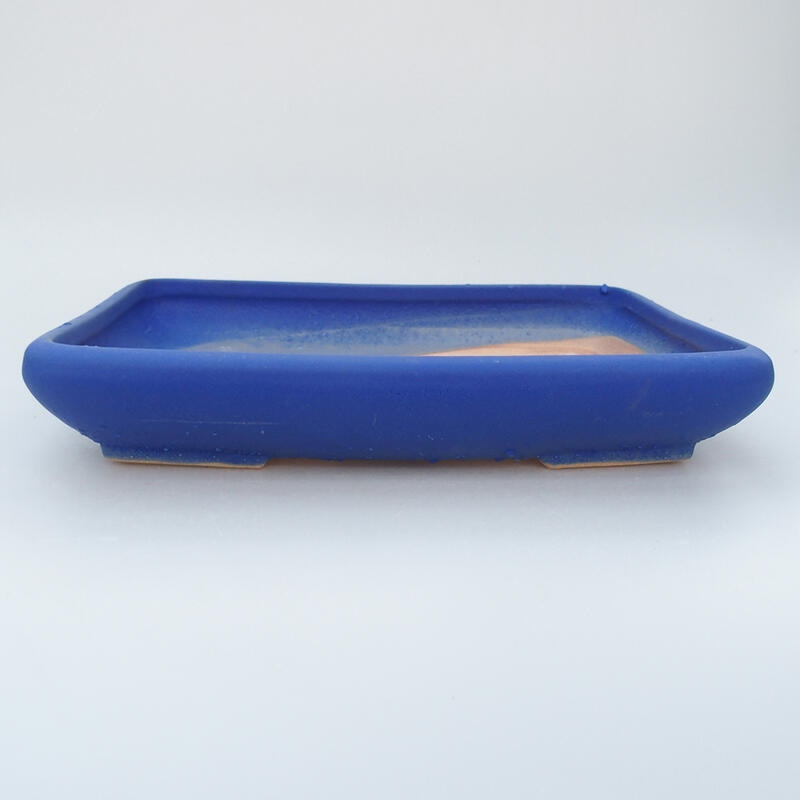 Ceramic bonsai bowl 23.5 x 17 x 4 cm, color blue