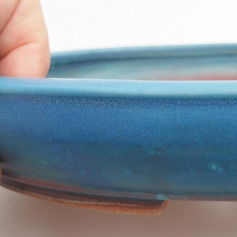 Ceramic bonsai bowl 23.5 x 18.5 x 3.5 cm, color blue