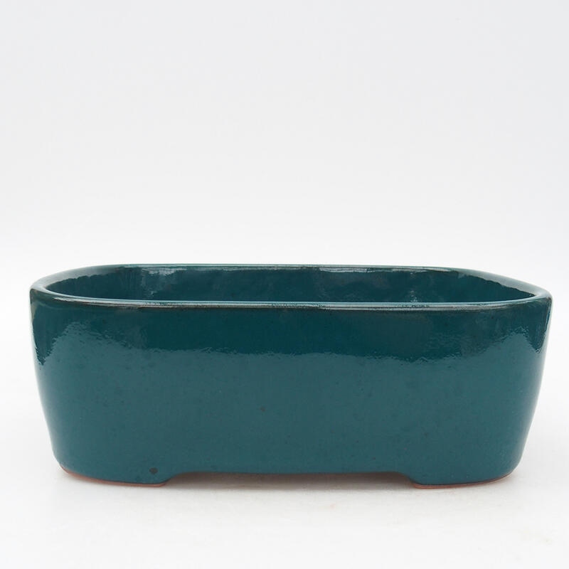 Ceramic bonsai bowl 23 x 19 x 7.5 cm, color green