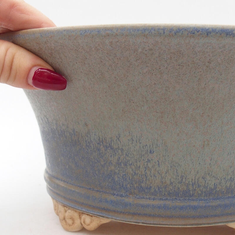 Ceramic bonsai bowl 24 x 24 x 11 cm, blue color