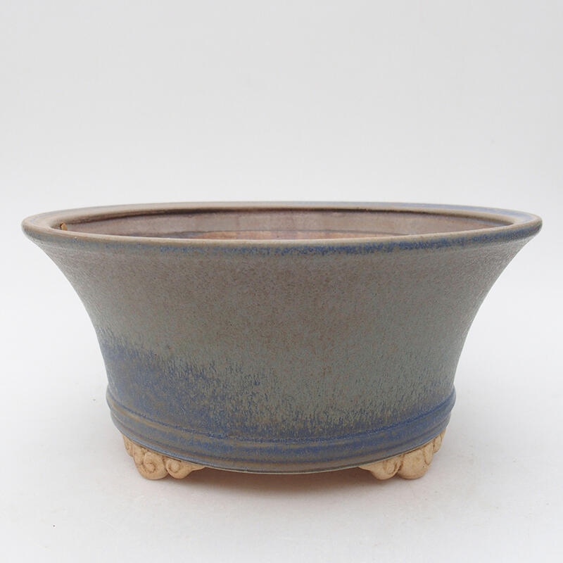 Ceramic bonsai bowl 24 x 24 x 11 cm, blue color