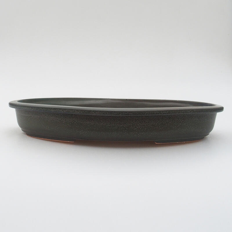 Ceramic bonsai bowl 25.5 x 18 x 3.5 cm, color gray