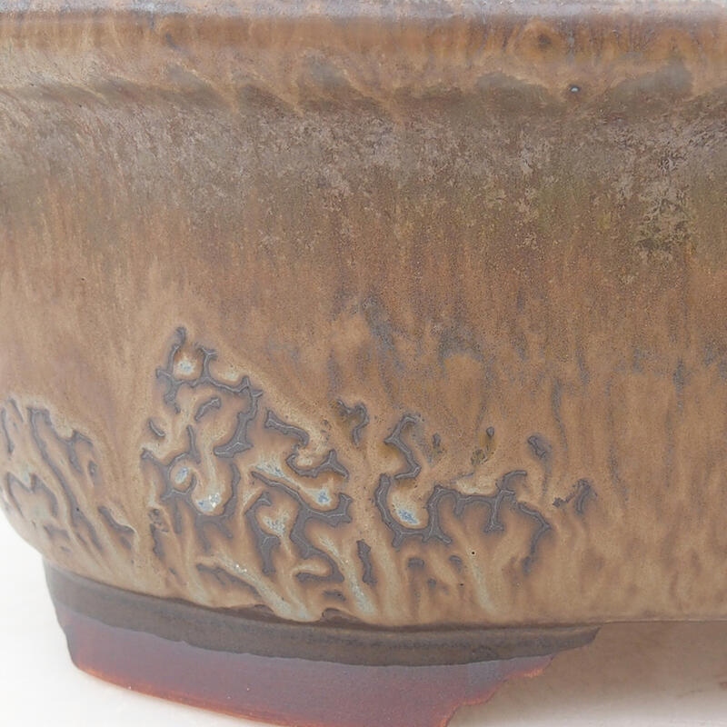 Ceramic bonsai bowl 25.5 x 22 x 7.5 cm, color brown