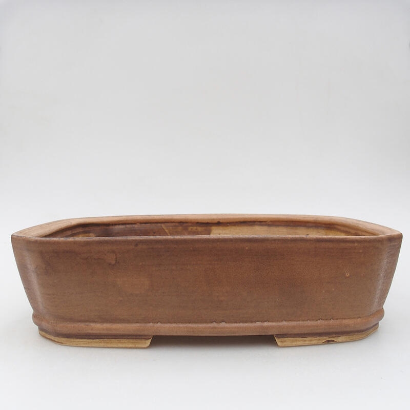 Ceramic bonsai bowl 25 x 21 x 6.5 cm, color brown