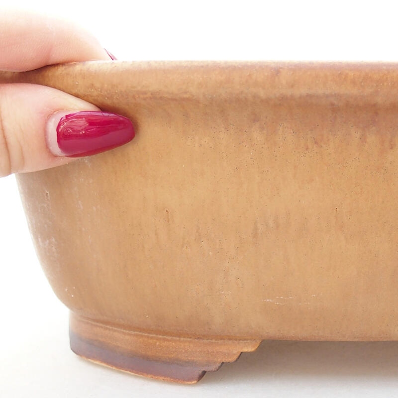 Ceramic bonsai bowl 25 x 21 x 7.5 cm, pink